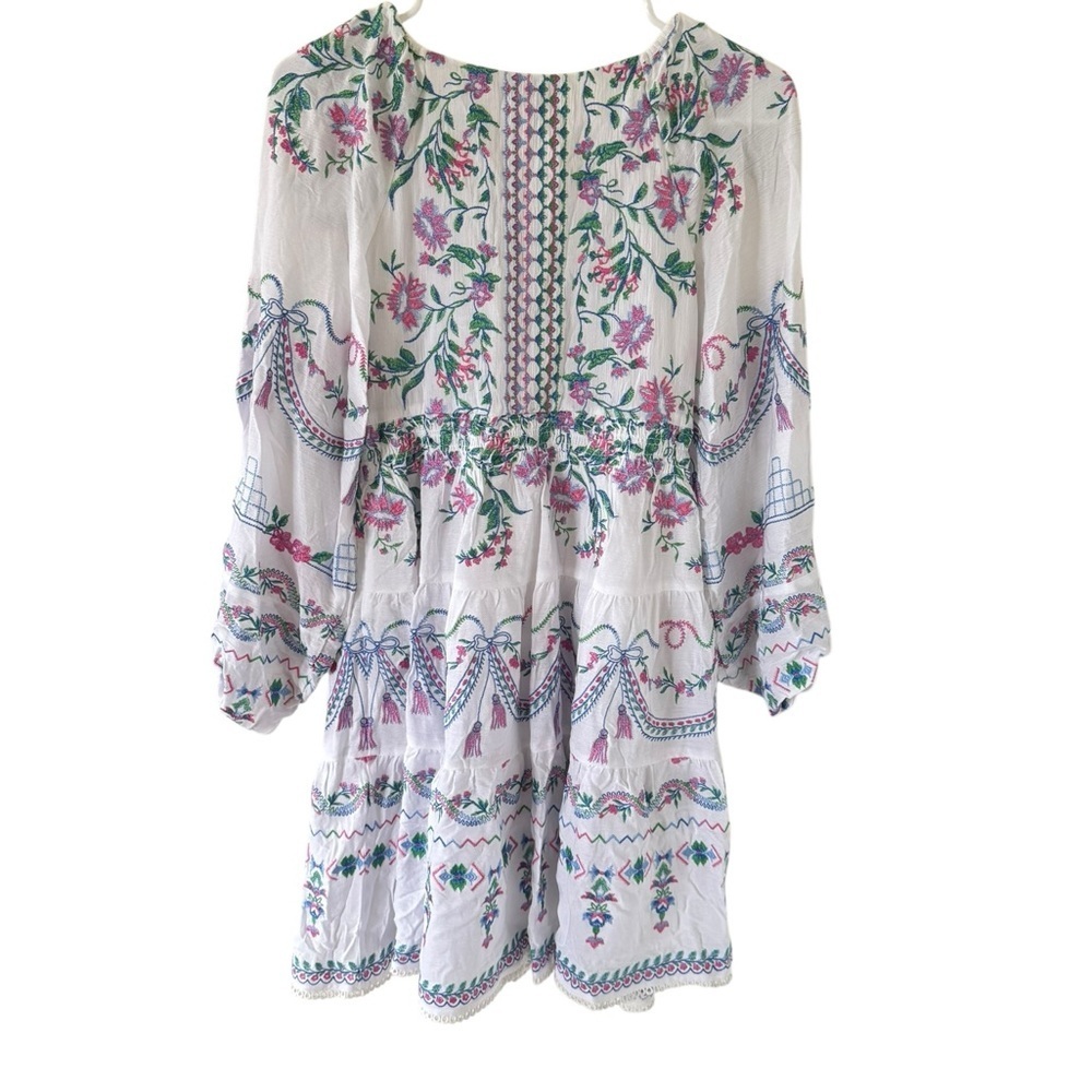 Hale Bob White Dress with Floral Accents - Picture 9 of 12